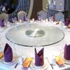 FREAZE 40" Swivel Glass Lazy Susan Turntable for Dining Table, Round Rotating Serving Plate, Heavy Duty Rotating Serving Tray with Aluminum Base (Size : Thickened 90cm/36in) view 2