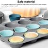 12 PcsFour colors, three for each color Silicone Cupcake Mold Bakeware Cupcake Liner Reusable Muffin Baking Nonstick Moulds Kitchen Baking Accessories view 3