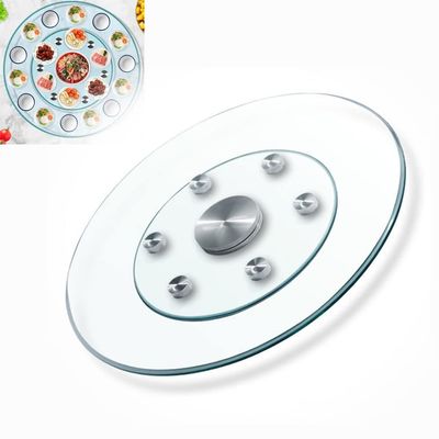 FREAZE Rotatable Turntable for Dining Table, 28-40in Rotating Serving Tray Glass Lazy Susan Turntable Kitchen Organizer, Round Swivel Plate for Table Centerpiece (Size : 90cm/36in)
