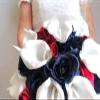 HXSCOO Wedding Collections Bridal Navy Blue Mix Burgundy Rose Silk Fabric Wedding Flowers Bouquet view 3
