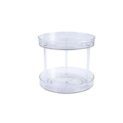 1/2/3 Layer Spice Rack Kitchen Organizer Storage Rack Storage Box Shelf Kitchen Accessories 360 Degree Rotating Fruit Dish (2 Layer 9.25x8.50inch)