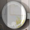 KWOKING Wood Vanity with Mirror Dimmable Vanity Set with Stool Dressing Table Bedroom Modern Small Apartment Storage Cabinet Integrated Makeup Table Grey with Pillow Back Stool 39" L x 16" W x 51" H view 2