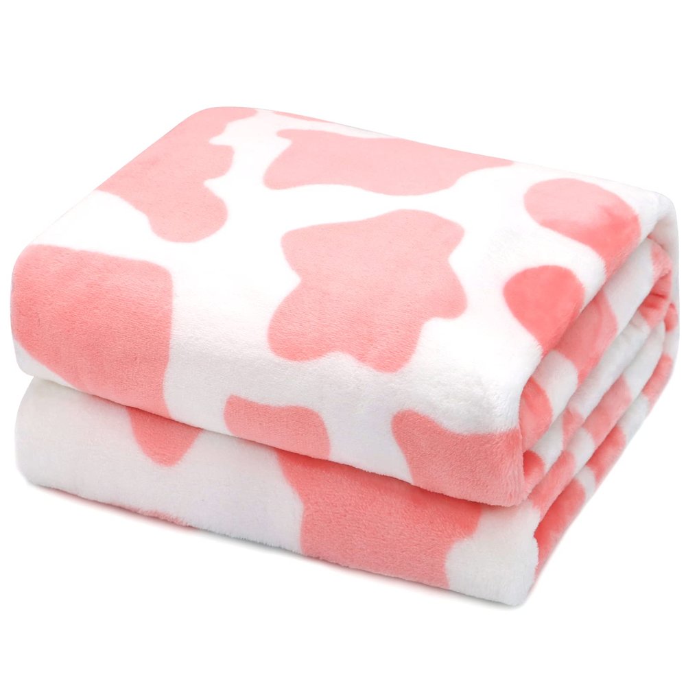 Pink Throw Blanket, Soft Plush Flannel Fleece Blanket for Couch Bed Sofa, Cute Pink Room Decor Gifts for Teen Pre Girls, Gift for Teen Girls, Girls & Women, Girly Cute Birthday Gifts, 40x50 Inch