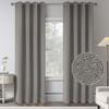95 Inches Long Stone Grey 100 Blackout Linen Curtains for Bedroom -Room Darkening Energy Saving Thermal Insulated Window Treatment Drapes for Living Room(2 Panels,Width 52 by L 95 Inch Length) view 1