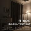 95 Inches Long Stone Grey 100 Blackout Linen Curtains for Bedroom -Room Darkening Energy Saving Thermal Insulated Window Treatment Drapes for Living Room(2 Panels,Width 52 by L 95 Inch Length) view 3