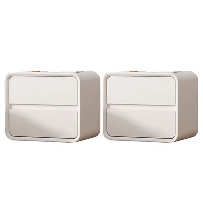 CraftThink Nightstand, Modern Creative Bedside Cabinet Wood Nightstand Storage Bedside Cabinet for Living Room Bedroom - White 2 Pieces 16" L x 16" W x 18" H