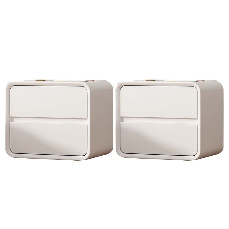 CraftThink Nightstand, Modern Creative Bedside Cabinet Wood Nightstand Storage Bedside Cabinet for Living Room Bedroom - White 2 Pieces 16" L x 16" W x 18" H