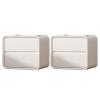 CraftThink Nightstand, Modern Creative Bedside Cabinet Wood Nightstand Storage Bedside Cabinet for Living Room Bedroom - White 2 Pieces 16" L x 16" W x 18" H view 1