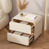 CraftThink Nightstand, Modern Creative Bedside Cabinet Wood Nightstand Storage Bedside Cabinet for Living Room Bedroom - White 2 Pieces 16" L x 16" W x 18" H view 4