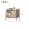 CraftThink Nightstand, Modern Creative Bedside Cabinet Wood Stone Nightstand Drawer Storage Bedside Cabinet with Legs for Living Room Bedroom - Light Gray 16" L x 16" W x 19.5" H 2 Piece Set view 3
