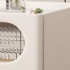 CraftThink Nightstand, Modern Creative Bedside Cabinet Wood Stone Nightstand Drawer Storage Bedside Cabinet with Legs for Living Room Bedroom - Light Gray 16" L x 16" W x 19.5" H 2 Piece Set view 4