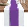 Purple Table Runners 36 inches Long, Modern Stripes Table Runner Farmhouse Dresser Scarves,Decortaive Table Runner Cover for Kitchen Dining Coffee Table Holiday Party Wedding view 1