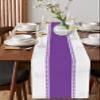 Purple Table Runners 36 inches Long, Modern Stripes Table Runner Farmhouse Dresser Scarves,Decortaive Table Runner Cover for Kitchen Dining Coffee Table Holiday Party Wedding view 4