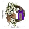 Wreath Holder for Front Door Easter Wreath with Garland Simulation Plant Flower Link Day Decorations Boxwood Dog view 3