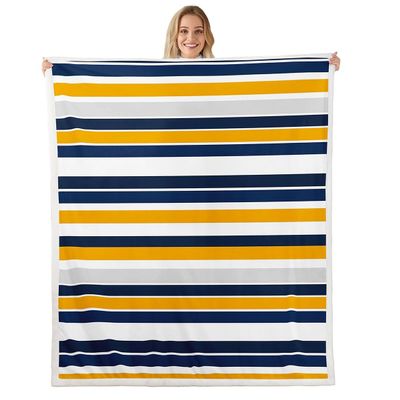 Geometric Lines Abstract Kids Throw Blanket,Stripes Splicing Design Bed Blanket for Girls Boys Adults,Art Modern Fashion Fleece Blanket,Orange Blue Fuzzy Blanket,40 x 50 Inches