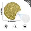 Kcldeci Placemats for Dining Table Set of 4 Golden Glittering Round Place mats Tablemats for Kitchen Dining Table Decoration Indoor Outdoor view 3