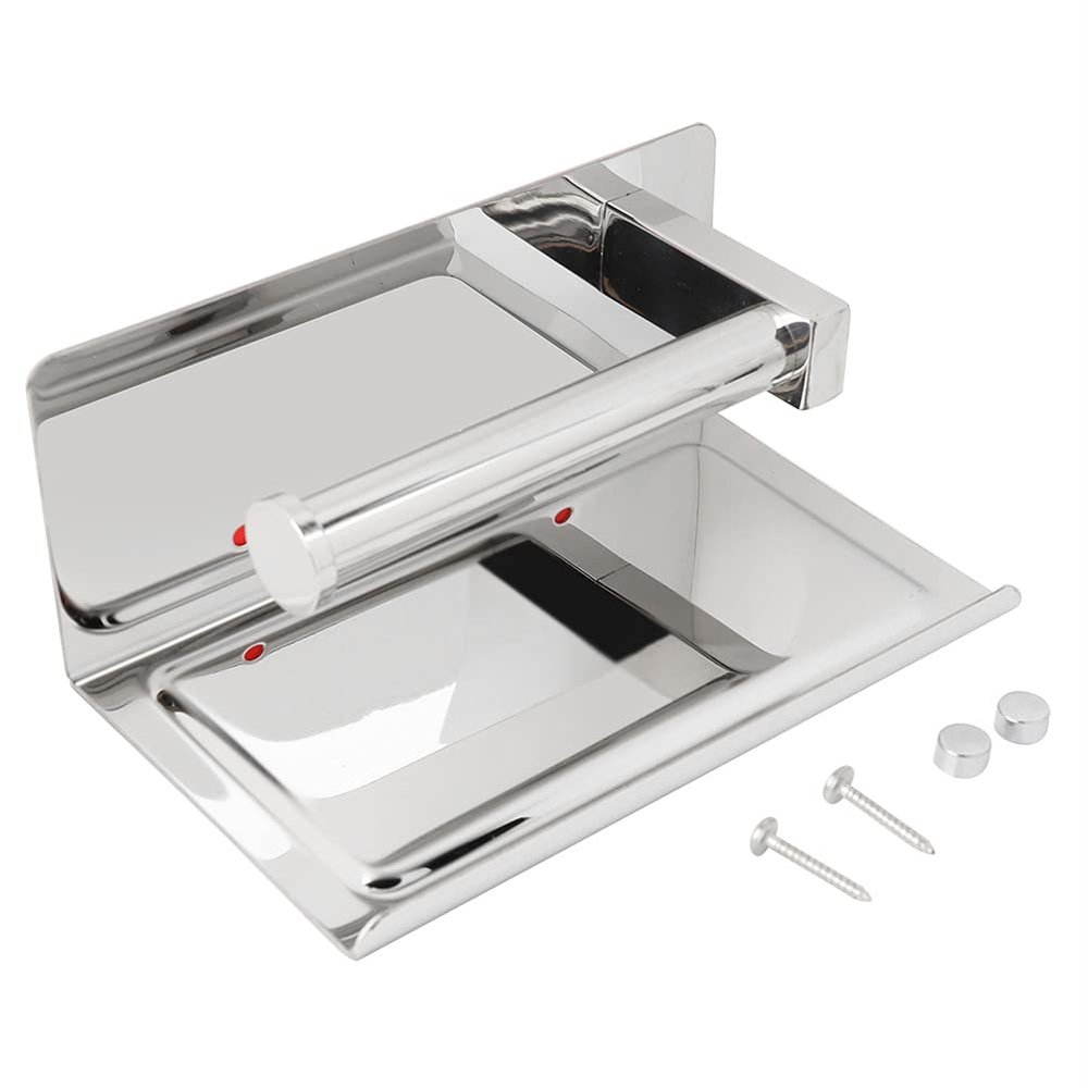 Restokki Stainless Steel Paper Towel Holder Sturdy and Durable, Paper Towel Storage Rack Phone Holder