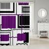 Geometric Squares Abstract Kids Shower Curtains,Geometric Grids Diamond Bathroom Curtains for Girls Boys Adults,Purple Black White Modern Fashion Waterproof Curtains,12 Hooks Suits,72" W x 78" L view 2