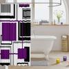Geometric Squares Abstract Kids Shower Curtains,Geometric Grids Diamond Bathroom Curtains for Girls Boys Adults,Purple Black White Modern Fashion Waterproof Curtains,12 Hooks Suits,72" W x 78" L view 3