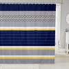 Geometric Abstract Stripes Kids Shower Curtains,Geometric Lines Patchwork Bathroom Curtains for Girls Boys Adults,Grey Blue Yellow Modern Noble Waterproof Curtains,12 Hooks Suits,72" W x 78" L view 1