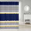 Geometric Abstract Stripes Kids Shower Curtains,Geometric Lines Patchwork Bathroom Curtains for Girls Boys Adults,Grey Blue Yellow Modern Noble Waterproof Curtains,12 Hooks Suits,72" W x 78" L view 2