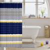 Geometric Abstract Stripes Kids Shower Curtains,Geometric Lines Patchwork Bathroom Curtains for Girls Boys Adults,Grey Blue Yellow Modern Noble Waterproof Curtains,12 Hooks Suits,72" W x 78" L view 3