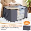 Fab totes Storage Bags,Clothes Blanket Storage Bins Foldable Closet Organizers with Reinforced Handle for Home Dorm Storage and Organization,Fabric Bags for Organizing Sheets,Clothing (Grey,10 Pack) view 2