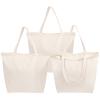 Segarty Canvas Tote Bag with Zipper, 3 Pack 18x15 Blank Canvas Bags for Women, Reusable Tote Bags Aesthetic with Natural Cotton Cloth Shoulder Strap, Bulk for DIY Grocery Beach Travel Gift view 1