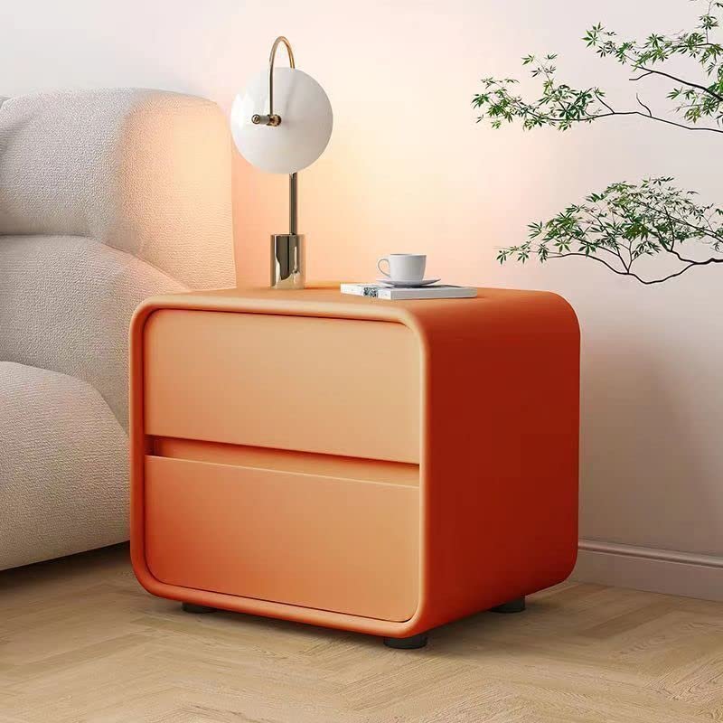 CraftThink Nightstand, Modern Creative Bedside Cabinet Wood Nightstand Storage Bedside Cabinet for Living Room Bedroom - Orange 1 Piece 19.5" L x 16" W x 18" H
