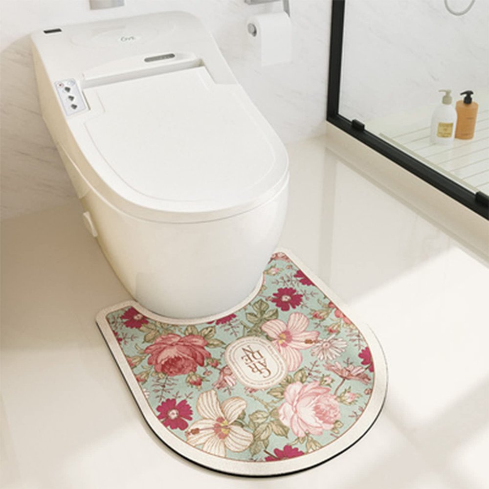 LFFH Bathroom Rugs Sets 3 Piece, Soft Warm Toilet Pads Water-Absorbent Bathroom Mat Cleanable and Reuse for Bathroom (Color : A)