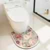 LFFH Bathroom Rugs Sets 3 Piece, Soft Warm Toilet Pads Water-Absorbent Bathroom Mat Cleanable and Reuse for Bathroom (Color : A) view 1