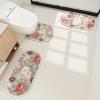 LFFH Bathroom Rugs Sets 3 Piece, Soft Warm Toilet Pads Water-Absorbent Bathroom Mat Cleanable and Reuse for Bathroom (Color : A) view 2