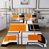 Geometric Squares Grids Kids Bedspread King Size,Abstract Diamond Geometric Coverlet Set,Girls Boys Adults Room Decor,Orange Black White Modern Quilted Coverlet,Bright Bedding Quilt,2 Pillowcases view 2