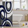 Geometric Circles Abstract Kids Shower Curtains,Dark Blue Grey White Swirls Stripes Bathroom Curtains for Girls Boys Adults,Modern Geometric Retro Waterproof Curtains,12 Hooks Suits,72" W x 78" L view 3