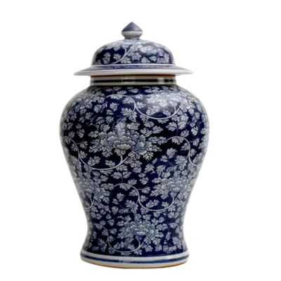 AMITVA Vases Traditional Oriental Style Ceramic Ginger Jar, Antique Ceramic, Storage Vase Flower Pot Office Bedroom Home Decorations -C 4521cm