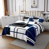 Blue Black White Squares Abstract Kids Bedspread Queen Size,Geometric Grids Diamond Coverlet Set,Girls Boys Adults Room Decor,Modern Patchwork Quilted Coverlet,Fashion Bedding Quilt,2 Pillowcases view 3