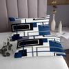 Blue Black White Squares Abstract Kids Bedspread Queen Size,Geometric Grids Diamond Coverlet Set,Girls Boys Adults Room Decor,Modern Patchwork Quilted Coverlet,Fashion Bedding Quilt,2 Pillowcases view 4