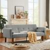 Anwick Modern Fabric Sofa Bed Futon,Convertible Sleeper Loveseat with 2 Pillows & Armrests,75" Folding Recliner Couch Bed with Solid Wood Legs for Living Room Bedroom Office Dorms (Light Grey) view 3