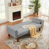 Anwick Modern Fabric Sofa Bed Futon,Convertible Sleeper Loveseat with 2 Pillows & Armrests,75" Folding Recliner Couch Bed with Solid Wood Legs for Living Room Bedroom Office Dorms (Light Grey) view 4