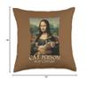 Cat Person In 16th Century Funny Monalisa Davinci Throw Pillow view 4