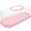 BESTonZON Portable Bread Box Plastic Rectangular Loaf Cake Storage Carrier Dessert Transparent Container Bread Roll Keeper with Lid Handle for Pastries Donuts Buns Baguettes view 1