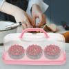 BESTonZON Portable Bread Box Plastic Rectangular Loaf Cake Storage Carrier Dessert Transparent Container Bread Roll Keeper with Lid Handle for Pastries Donuts Buns Baguettes view 3
