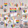 35 Pcs Gay Pride Decorations Hanging Swirls - Love is Love Pride Hanging Decorations LGBT Rainbow Pride Party Decoration Swirls, NO-DIY Gay Pride & LGBTQ Party Decorations Supplies view 1