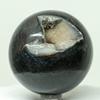 2.4" Black White Agate Sphere Natural Druzy Sparkling Mineral Ball Chalcedony Crystal Polished Stone - India + Stand view 1