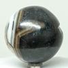 2.4" Black White Agate Sphere Natural Druzy Sparkling Mineral Ball Chalcedony Crystal Polished Stone - India + Stand view 4