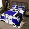 Geometric Squares Abstract Kids Bedspread King Size,Grids Diamond Geometric Coverlet Set,Girls Boys Adults Room Decor,Blue Black White Fashion Quilted Coverlet,Modern Bedding Quilt,2 Pillowcases view 1