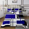 Geometric Squares Abstract Kids Bedspread King Size,Grids Diamond Geometric Coverlet Set,Girls Boys Adults Room Decor,Blue Black White Fashion Quilted Coverlet,Modern Bedding Quilt,2 Pillowcases view 2