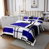 Geometric Squares Abstract Kids Bedspread King Size,Grids Diamond Geometric Coverlet Set,Girls Boys Adults Room Decor,Blue Black White Fashion Quilted Coverlet,Modern Bedding Quilt,2 Pillowcases view 3