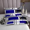 Geometric Squares Abstract Kids Bedspread King Size,Grids Diamond Geometric Coverlet Set,Girls Boys Adults Room Decor,Blue Black White Fashion Quilted Coverlet,Modern Bedding Quilt,2 Pillowcases view 4