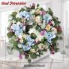 24 Inch Spring Wreaths for Front Door, Spring Wreath,Blue Hydrangea Wreath,Large Spring Summer Door Wreaths for Front Door Outside All Season Home Decor (Blue) view 3